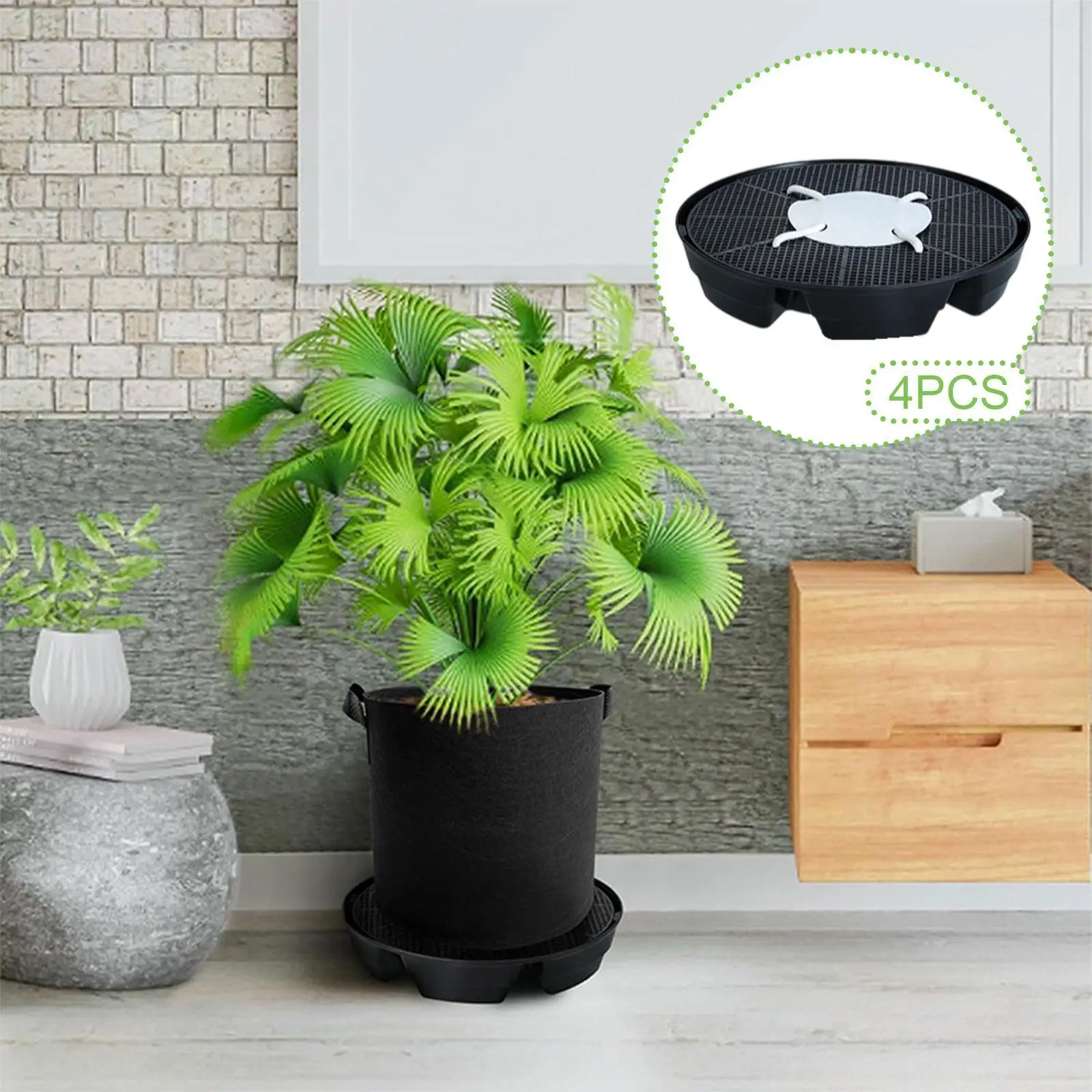 

4Pcs Plant Saucer for Pots Base Heavy Sturdy Self Watering Flower Pot Saucers