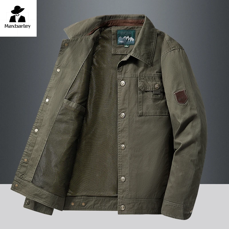 Veste coupe-vent cargo avec fermeture éclair pour hommes, manteau d'escalade, vêtements décontractés, nouvelle mode, automne, printemps, 2024