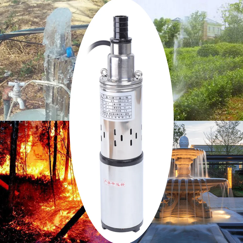 

Water Pump 280W 48V Solar Powered Deep Well Submersible Pump 60M Lift for Fish Ponds and Agricultural Irrigation