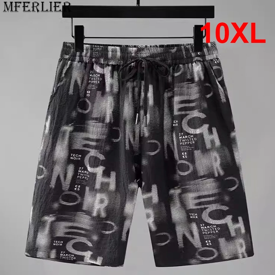 Short de plage pour hommes, grande taille 10XL, short d'été cool, mode décontractée, lettre graffiti, pantalon court masculin, grande taille, astronomique