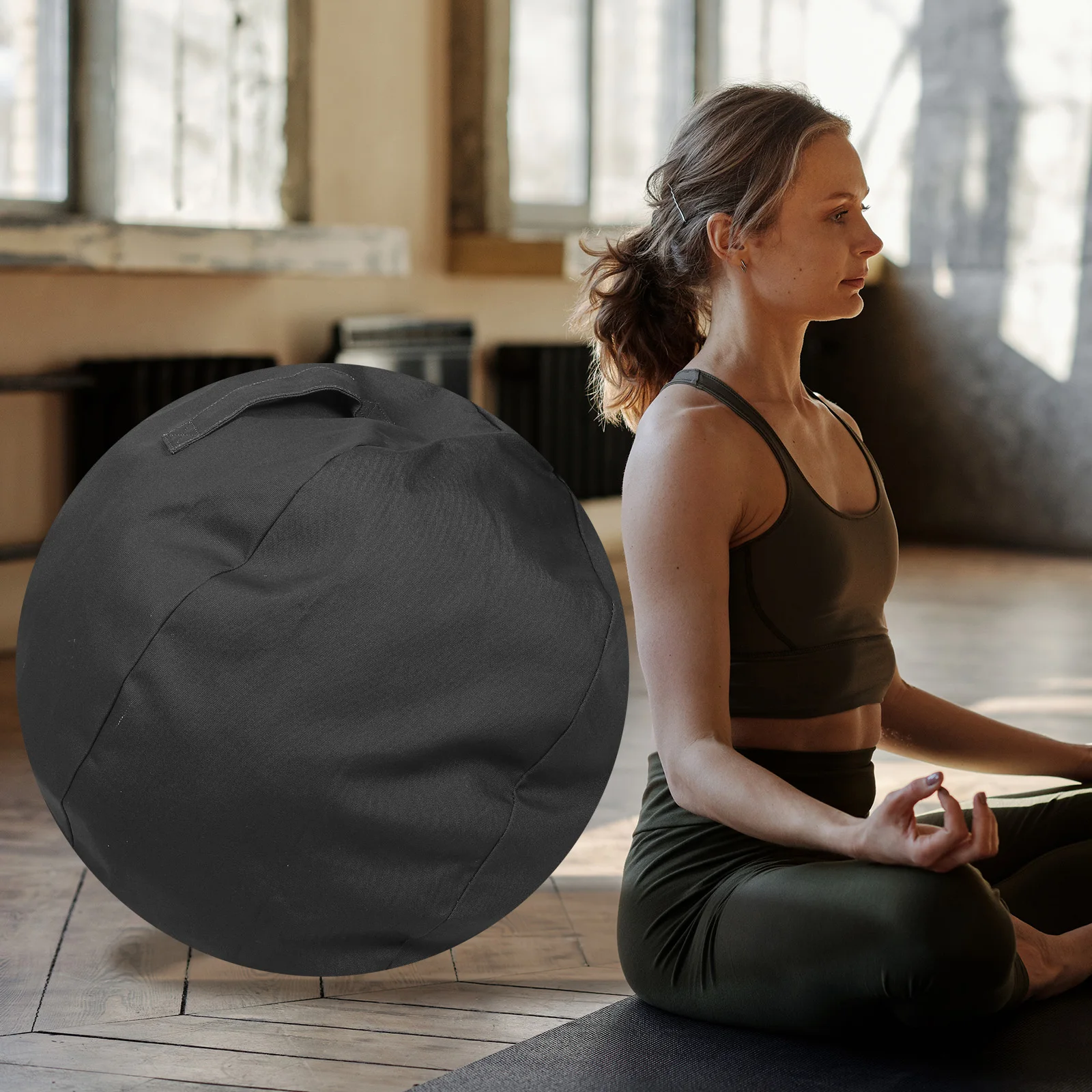 

Yoga Ball Cover Reusable Lightweight Non-Slip Washable Cotton Sleeve for Daily Use Fitness Balance Training Yoga Supplies