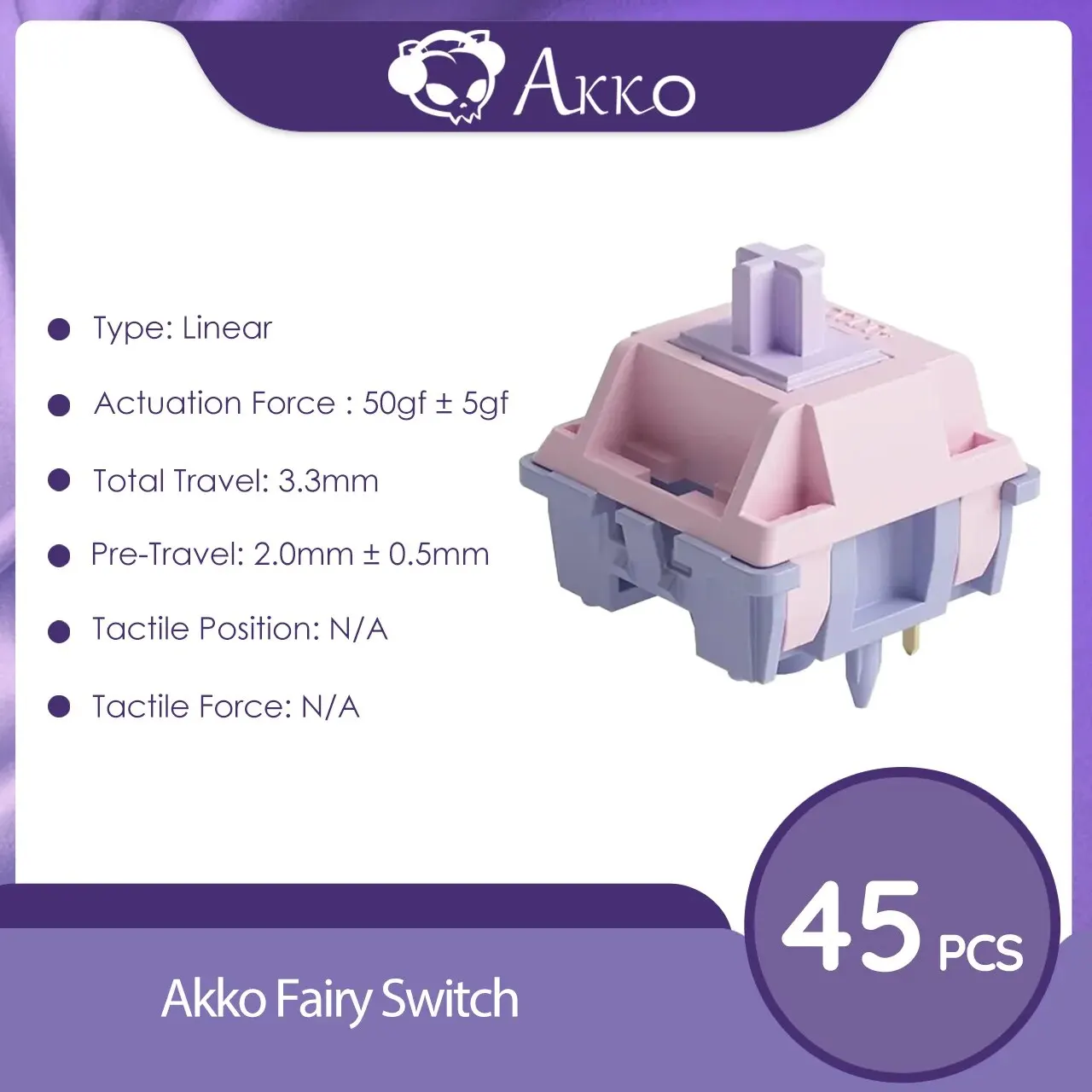 Akko V3 Pro Schakelaars Tactiele/Lineaire Schakelaar voor Mechanisch Toetsenbord 45 Stuks Pack Vervangbare Outemu Gateron Cherry MX Sleutelschakelaar