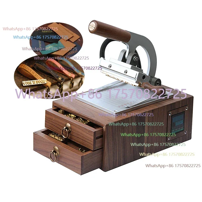 Hand-Held Leather Hot Stamping Machine Logo Labeling, Soldering Hot Pressing Branding Iron with Movable Type Mould and Paper