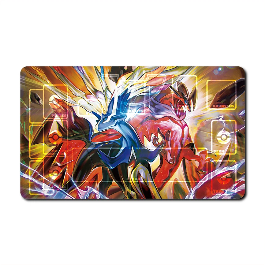 Diy 60*35*0.2cm PTCG Pokemon Dedicated Battle GAME Card Mat Pikachu Charizard Eevee Gengar Gift Toy Game Anime Table Mat