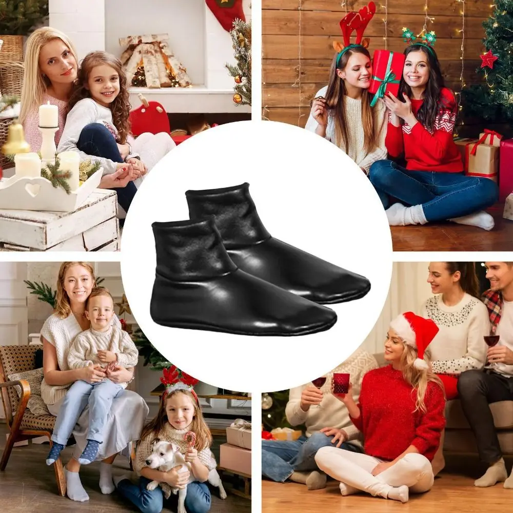 New Thickened Thermal Floor Socks Fleece Lined Waterproof Winter Thermal Socks Non-Slip Bottom Leather High Tube Socks Winter