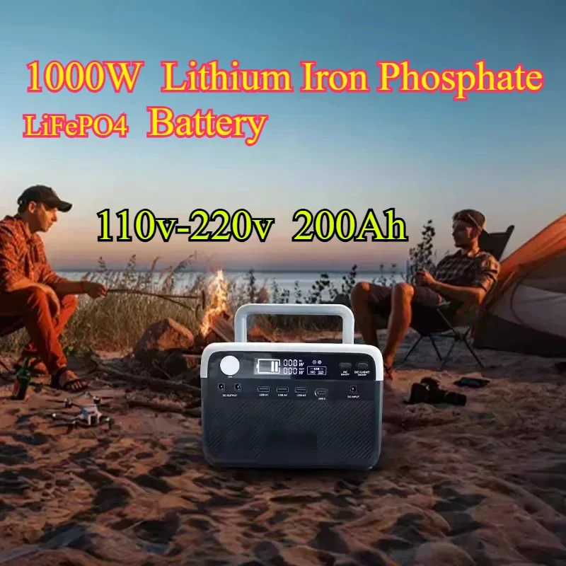 

Portable Solar Power Station 1000W 200Ah LiFePO4 Lithium Iron Phosphate Battery Outdoor Camping