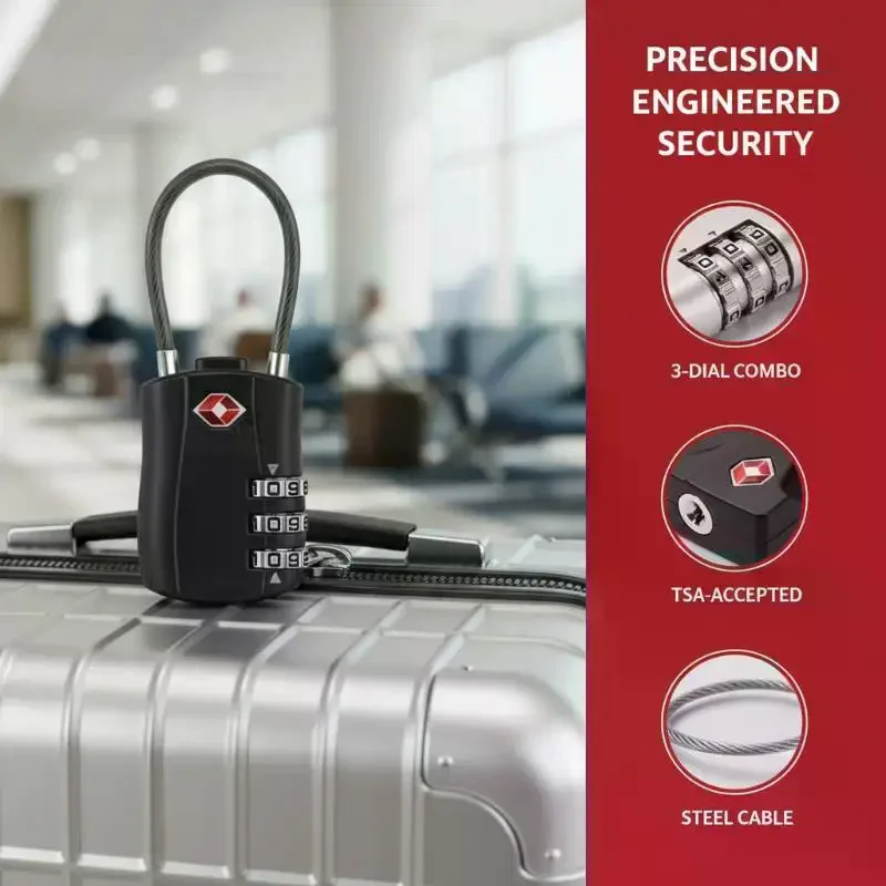 Travel Customs Lock Password Changeable Lock 3 Digit Portable Zinc Alloy Suitcase Luggage Backpack