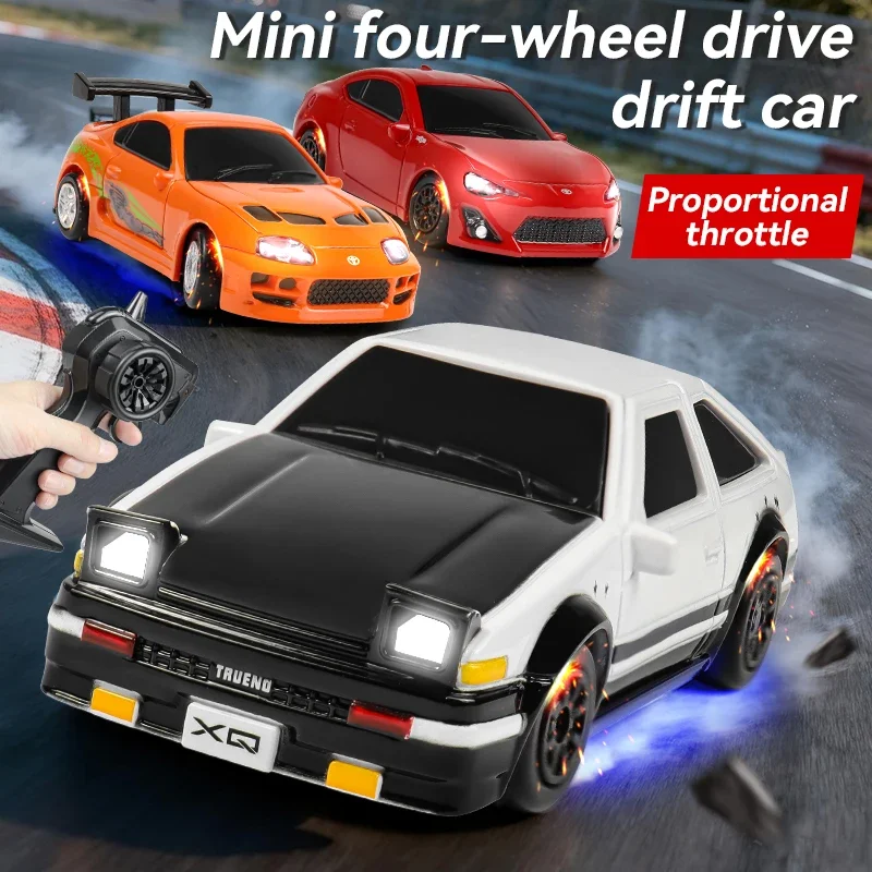 

XQ 1:64 Mini RC Drift Car 4WD 2.4G Высокоскоростная игрушка с дистанционным управлением со светодиодной подсветкой Type-C Перезаряжаемая для детей и взрослых