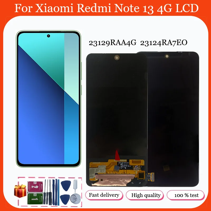 

ЖК-дисплей OLED в сборе с дигитайзером для Xiaomi Redmi Note 13 4G 23129RAA4G, 23124RA7EO