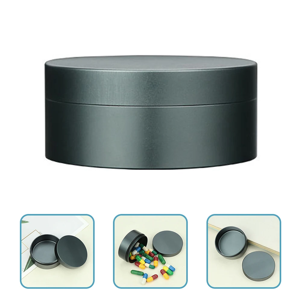 

Портативная коробка для таблеток, круглый контейнер, дорожный дозатор лекарств, алюминиевый сплав, пылезащитный, влагостойкий, мелкие предметы
