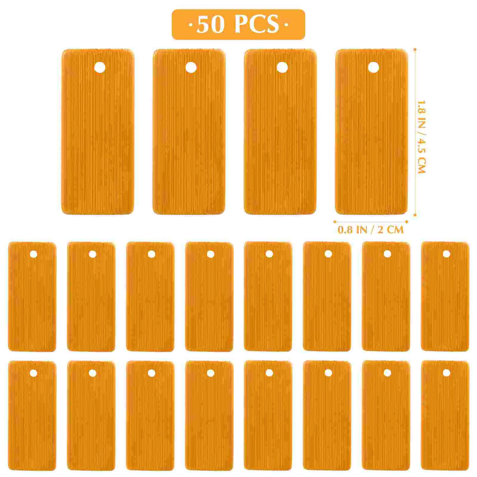 50 Pcs Bamboo Tags for Label Keychain Pendants Blanks Wooden Charms