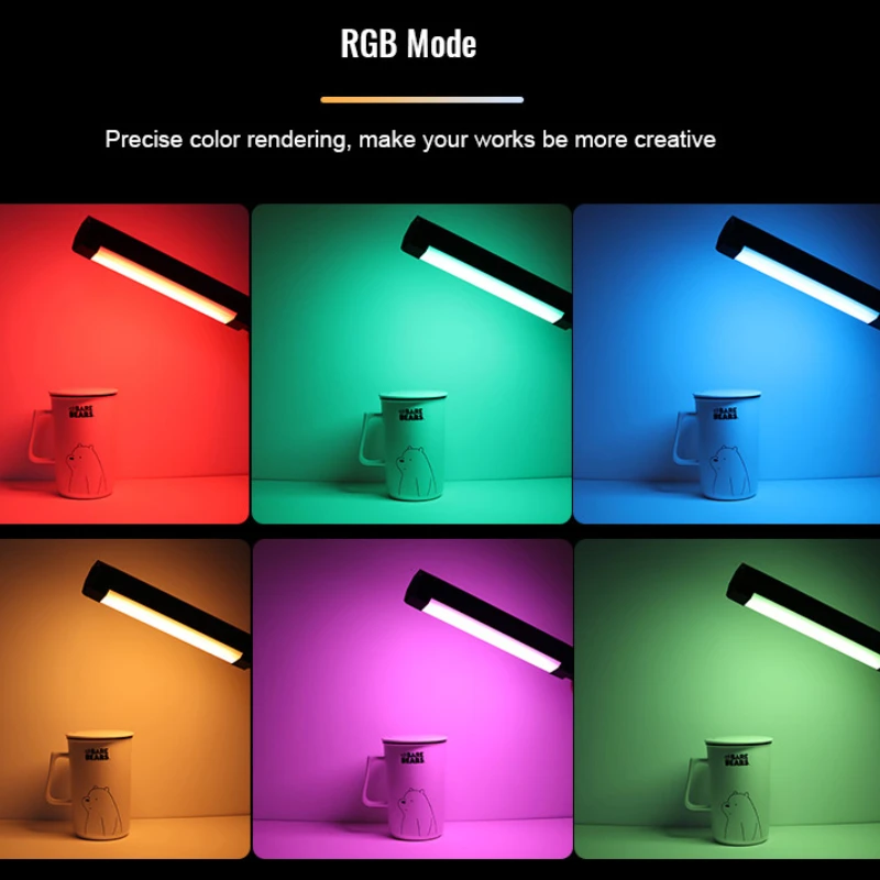 LUXCEO P100 Led Stick RGB Light Tube Video Photography Photo Color Lamp 3000-6000K With Magnetic for Vlog Youtube