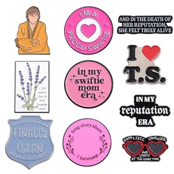 Proud Swiftie Enamel Pins Long Story Short I Survived Music Brooch Lapel Badges Singer Song Lyrics Jewelry Gift for Fans Friends