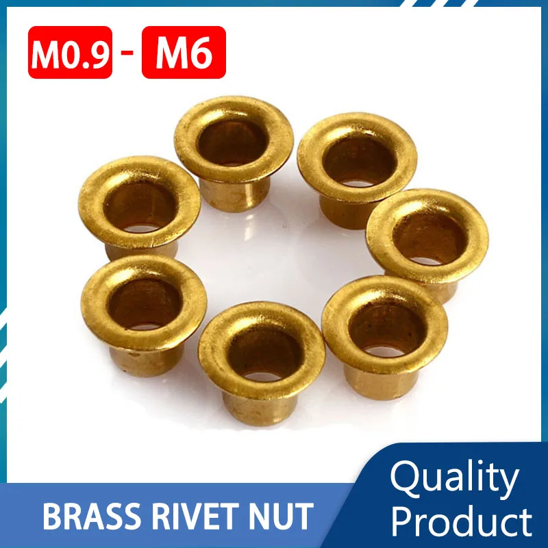 

Copper Hollow Rivet Nuts M0.9 M1.3 M1.5 M2 M2.5 M3 M4 M5 M6 Brass Tubular Rivets Double-sided Circuit Board PCB Nails Nut Metal