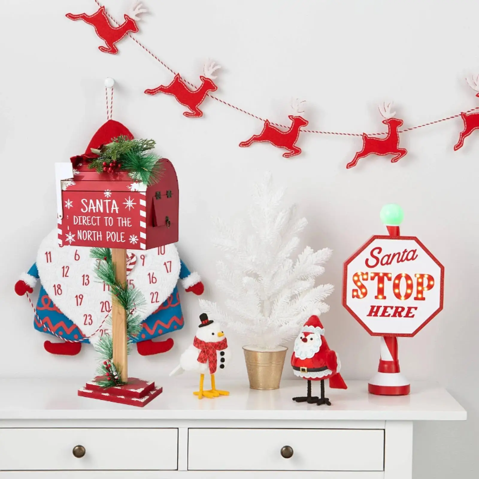 Christmas Decoration Santa Mailbox 24.4 inch for Party Front Door Restaurant