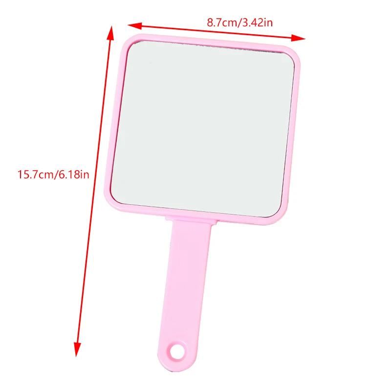 Portable Kawaii Mirror Comb Candy Color Handheld Extracted Square Travel Hair Brush Massage Styling Tool Gifts For Girls