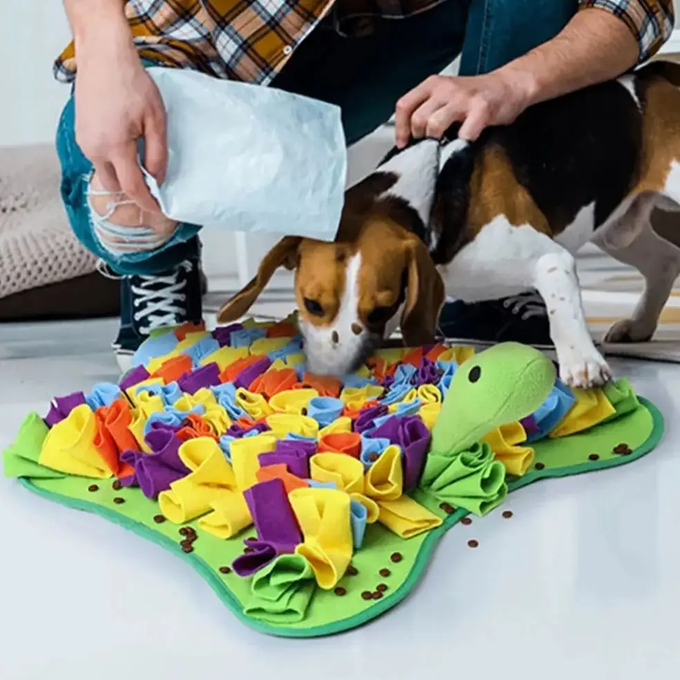 

Dog Snuffle Mat Cute Turtle Shaped Interactive Dogs Slow Feeding Pad Nose Smell Puzzle Training Washable Pet Dog Accessories