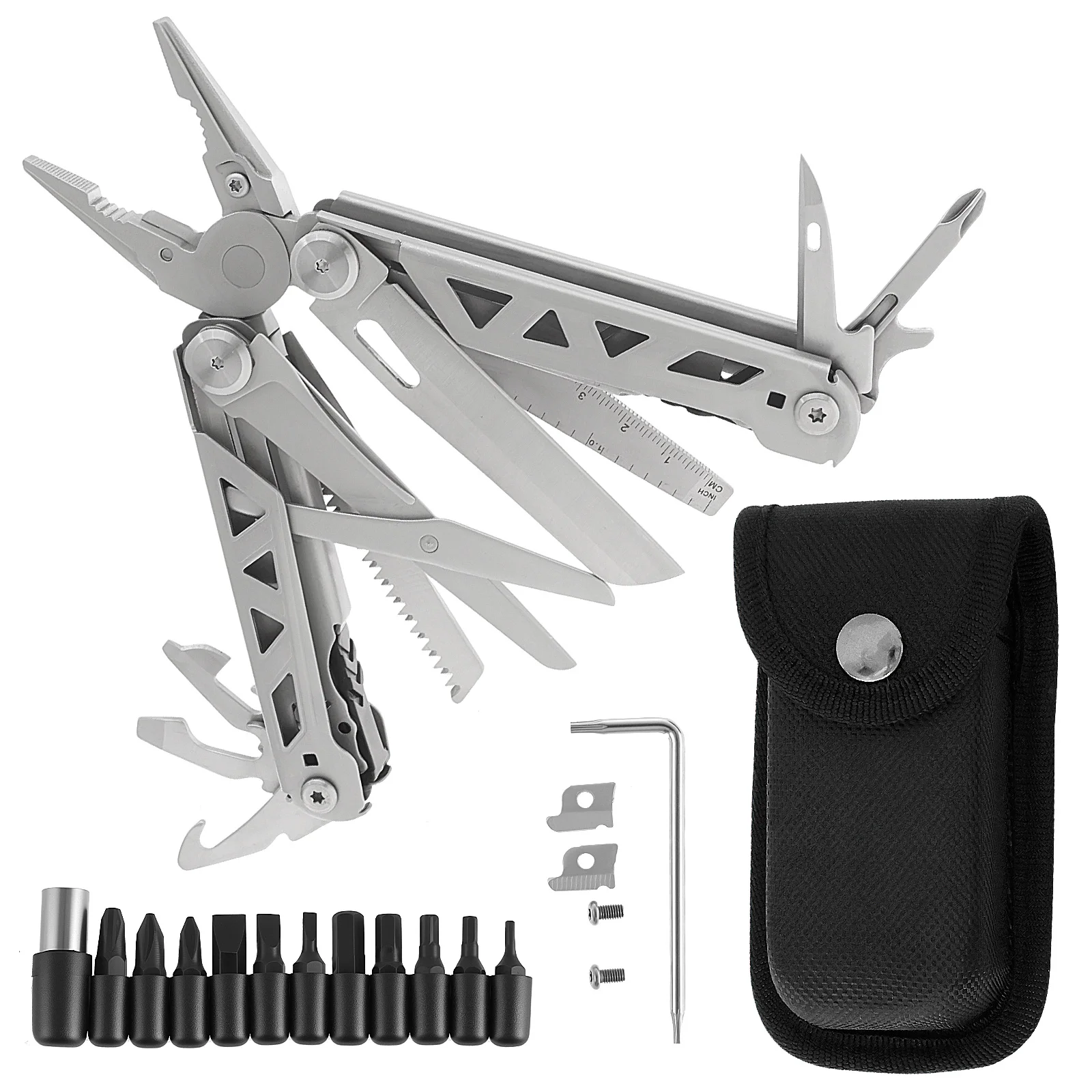 

Многофункциональные плоскогубцы 16 в 1, складные самоблокирующиеся многофункциональные плоскогубцы, прочный мини-многофункциональный ключ для выживания на открытом воздухе, кемпинга