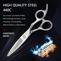 Professional 6-Inch Hair Thinning Scissors with Reverse Teeth 440C Steel for Salon Barber Stylists