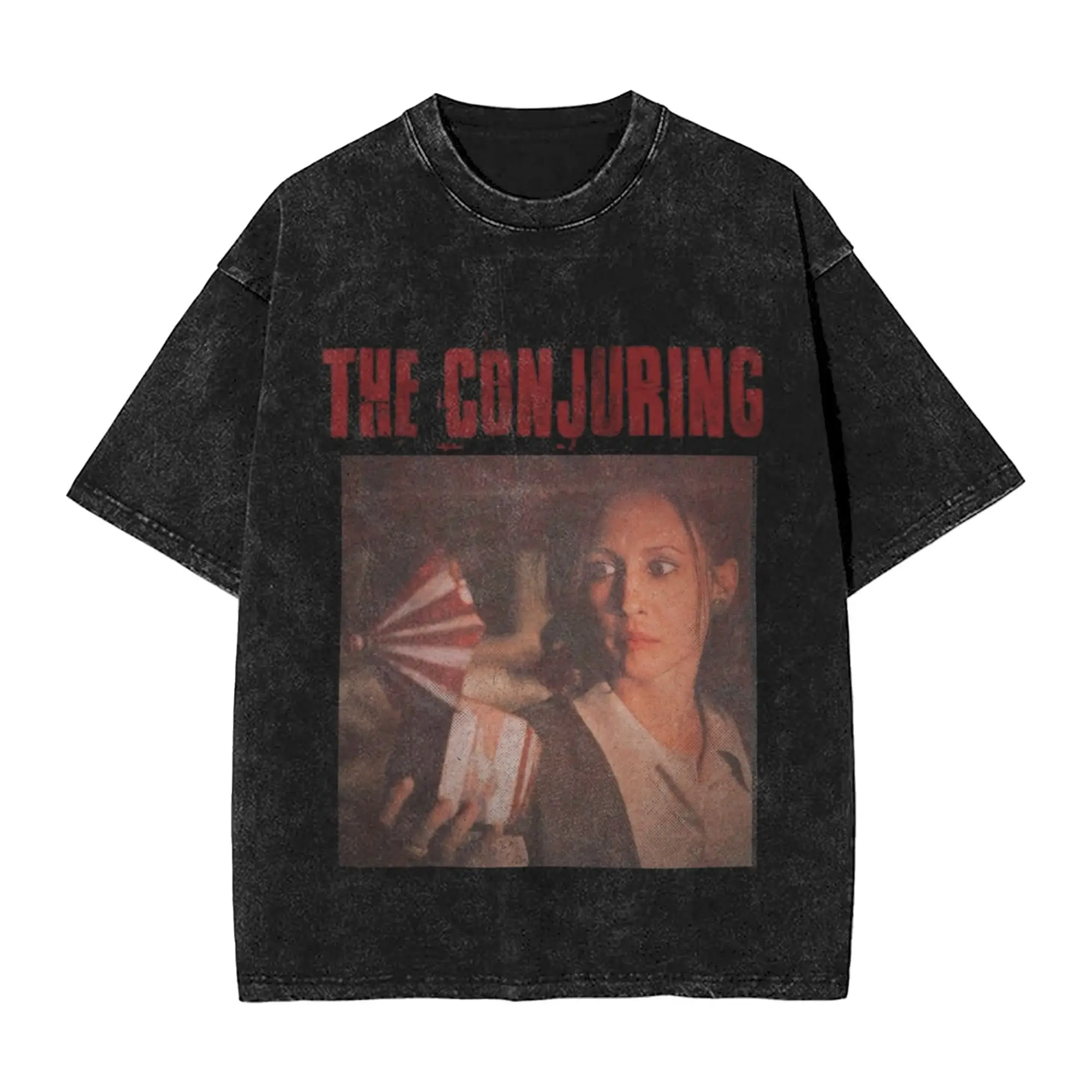 الجدة The Conjuring فيلم تي شيرت الرجال الجولة الرقبة 100% القطن غسلها تي شيرت قصيرة الأكمام تي شيرت الصيف بلايز