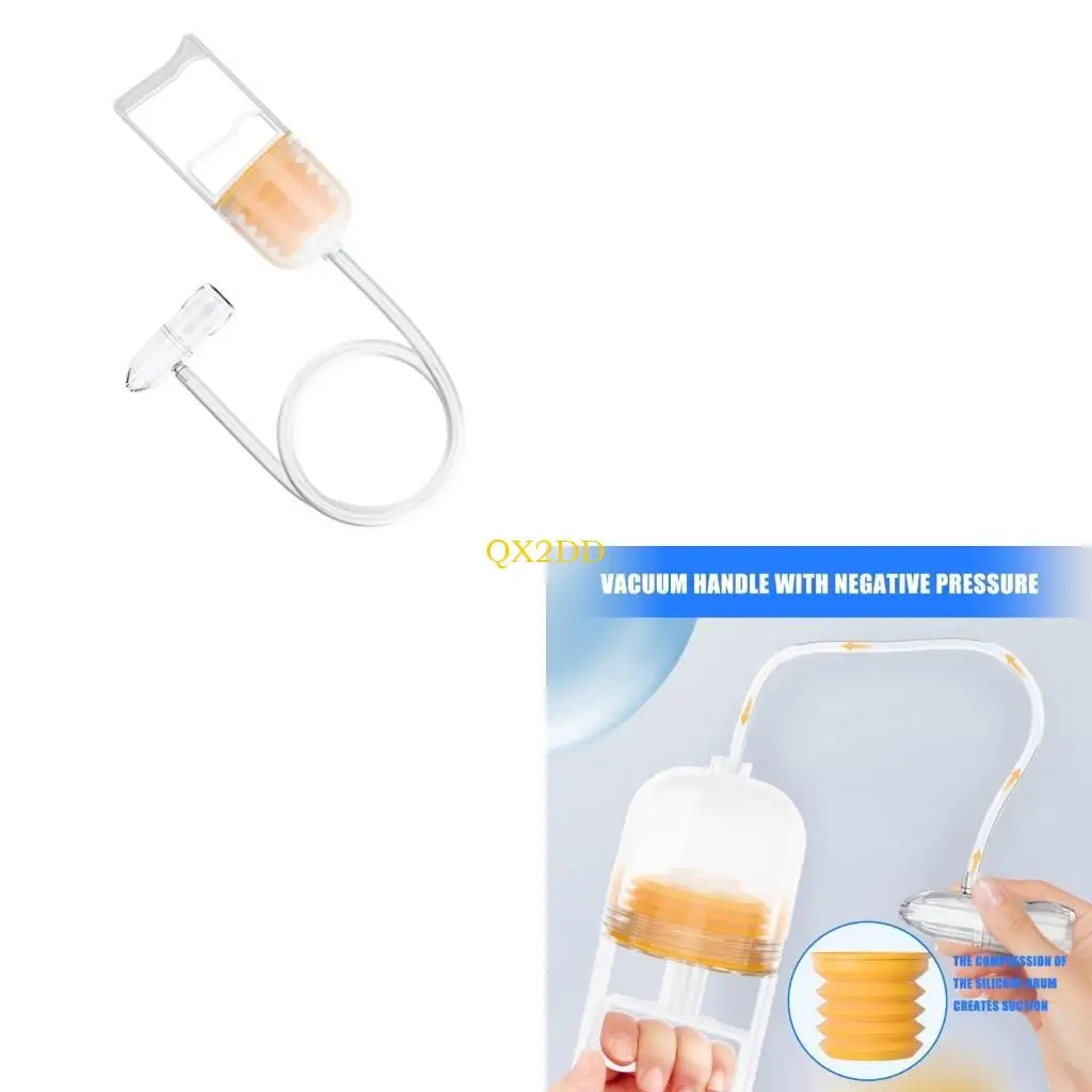 

QX2D Hand Operated Baby Nose Sucker Comfortable & Soft Round Tip Nasal Aspirator