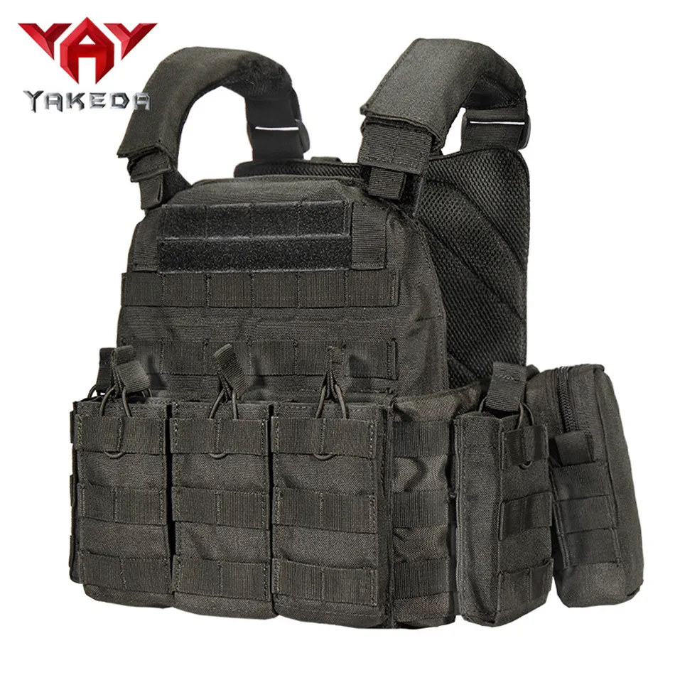 YAKEDA Camo Amphibious Molle Tactical Vest Outdoor CS Tactical Vest Military Equipment 1000D Polyester Adjustbale Hunting Vest