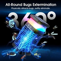 Solar Mosquito Killing Lamp UV Violet Light Trapping Multi-Functional Indoor Outdoor Mosquito Killer New