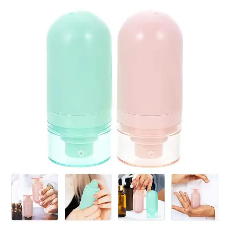 

3PCS 50ml Plastic Upside Down Skincare Cosmetic Packaging Empty Bottle Face Cream Lotion Airless Spray Pump Bottle for Travel