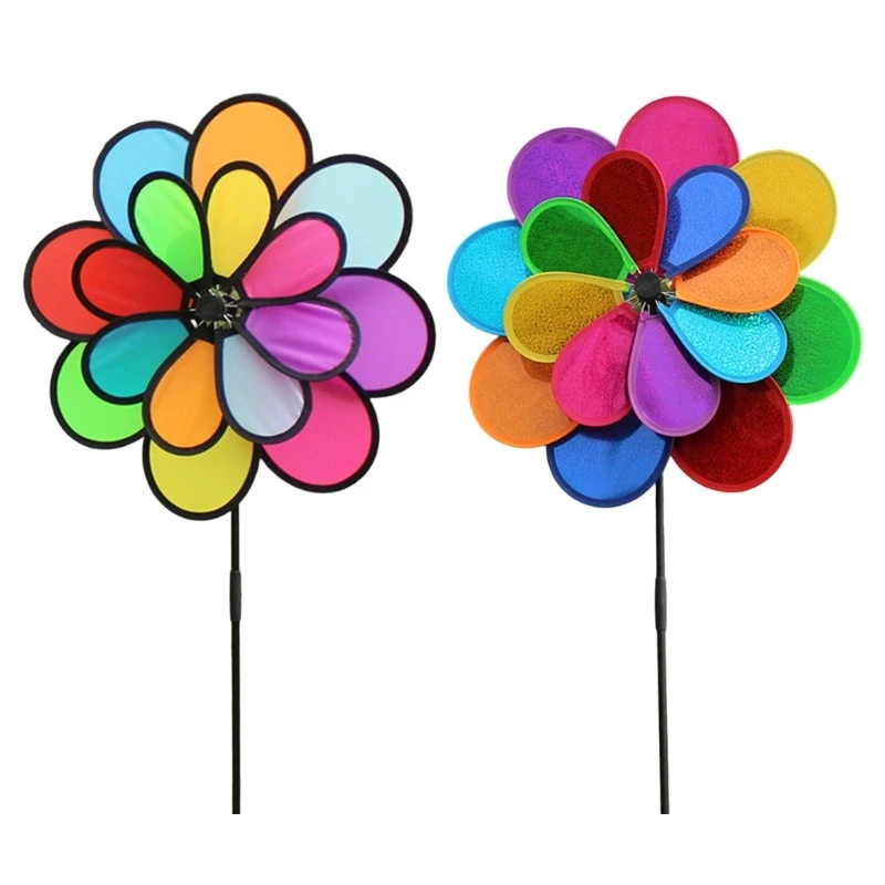 Windmills Garden Accent Weather Resistant Outdoor Decoration Simple Assembly C5AD