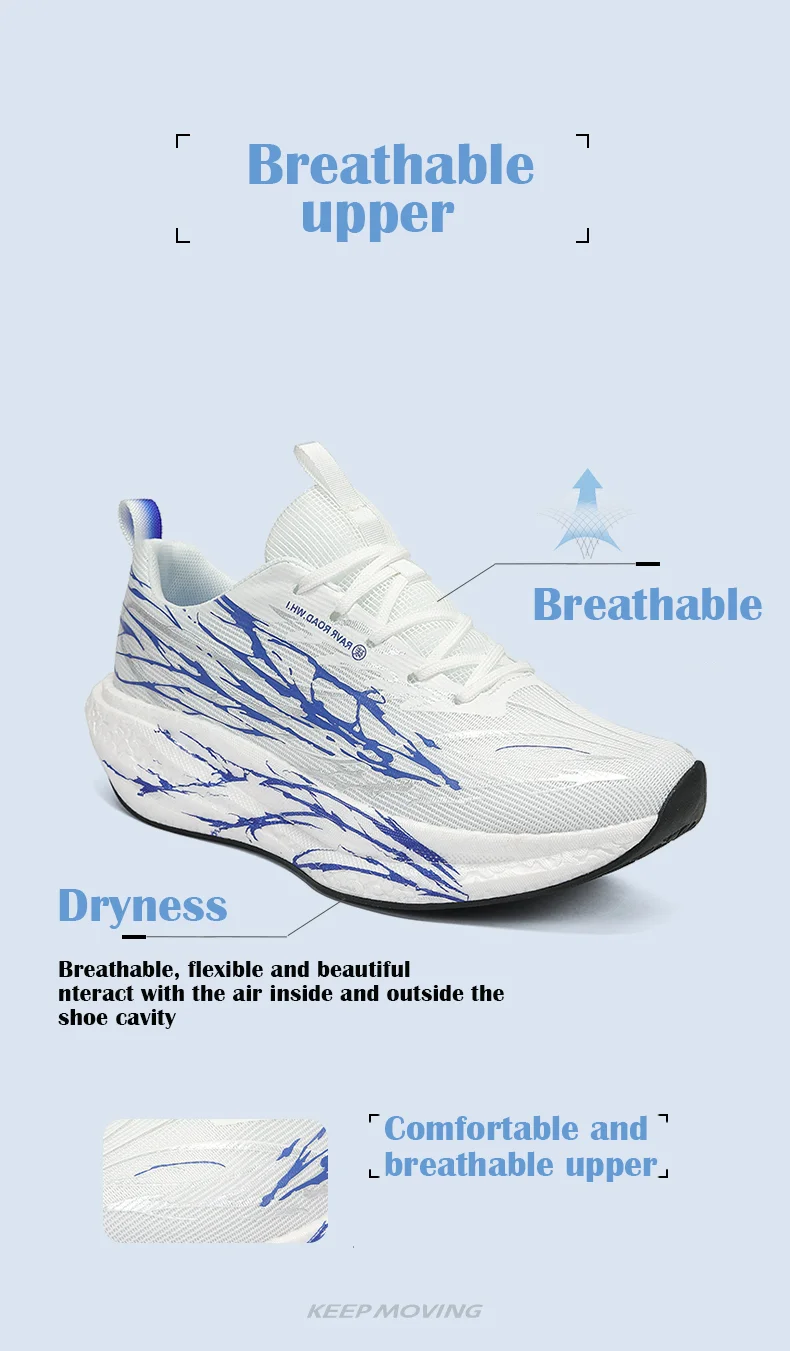 Herren-Marathon-Laufschuhe, Damen-Laufschuhe mit Carbonfaserplatte, Laufschuhe mit Carbonfaserplatte und Luftpolsterung, atmungsaktiv und leicht. – Detail 7