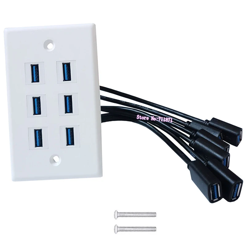 1 2 3 4 6 Port Usb3 Usb3.0 Wall Plug Socket Ｏne Two Three Four Six Ports Usb3 Usb 3.0 Wall Mount Panel Plate Adapter Connector