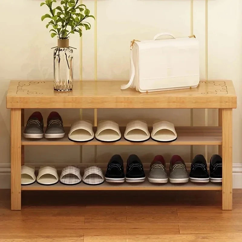 Multifunctional Shoe Hanger Household Changing Wooden Nordic Shoe Cabinets  Furniture