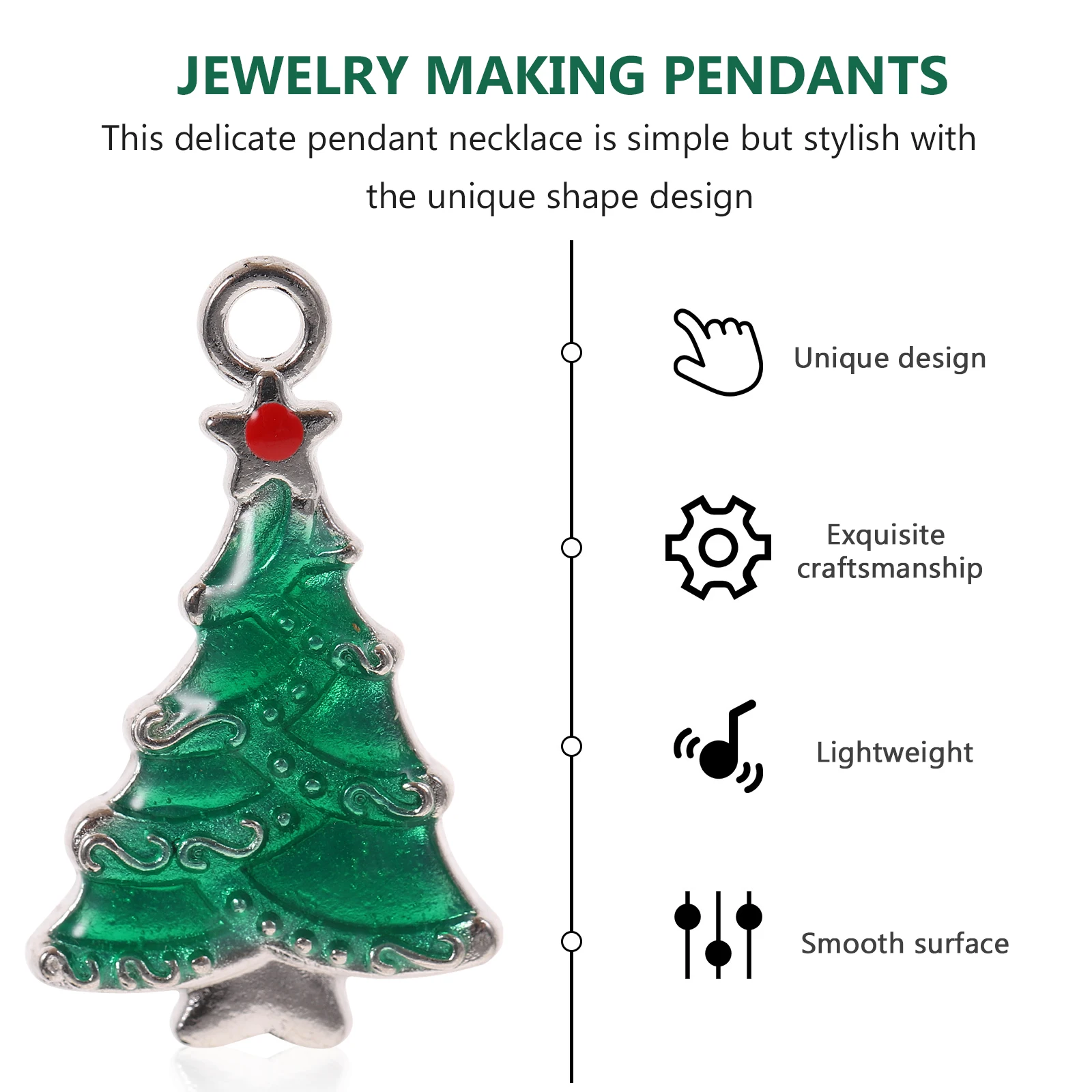 

20 шт., подвеска в виде рождественской елки, рождественское очаровательное ожерелье, подвески, зеленые подвески для изготовления ювелирных изделий