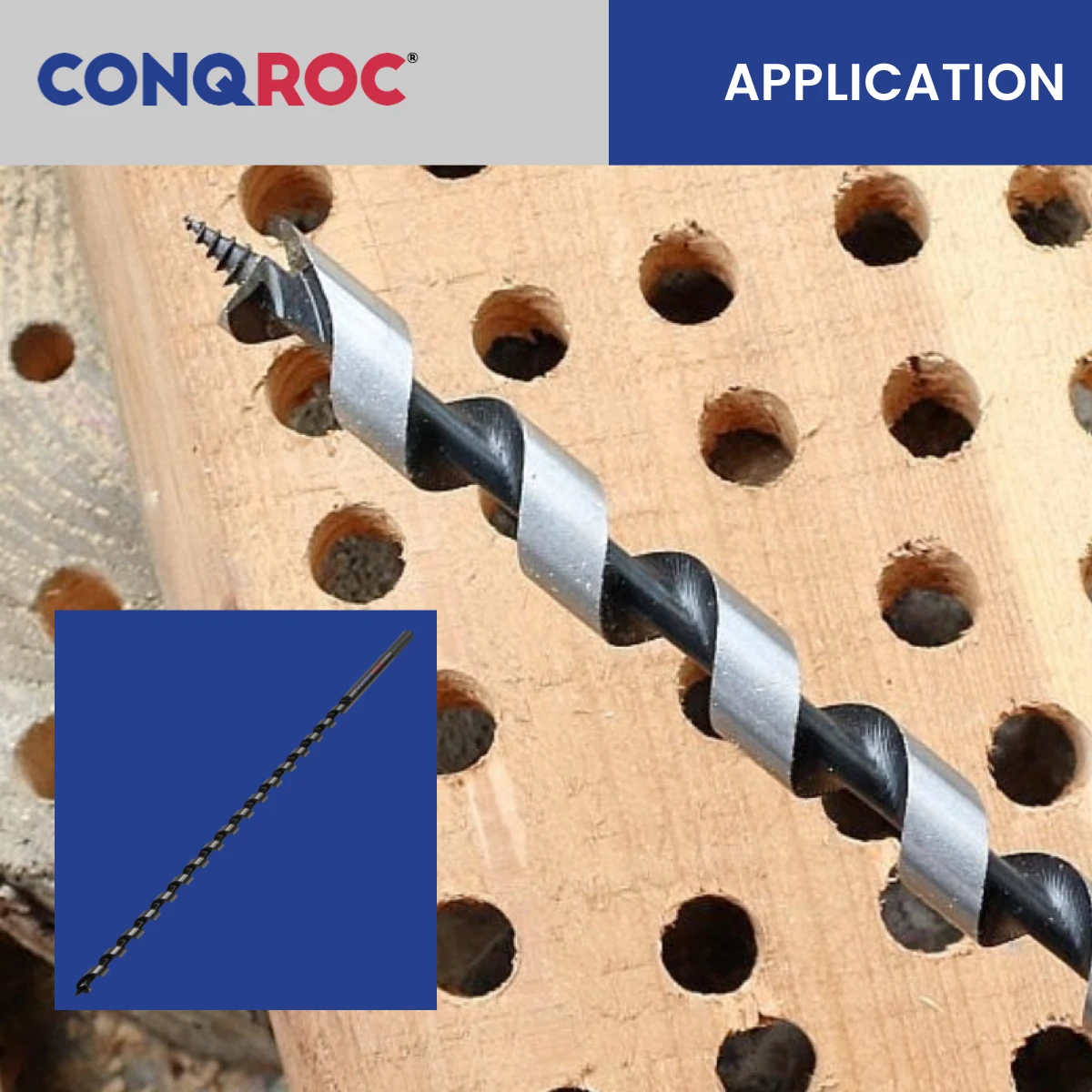 Woodworking Long Auger Drill Bit Length-460mm Spiral-Flute Self-Centering Pole Bit Hex Shank 10-Option Diameter-6~25mm