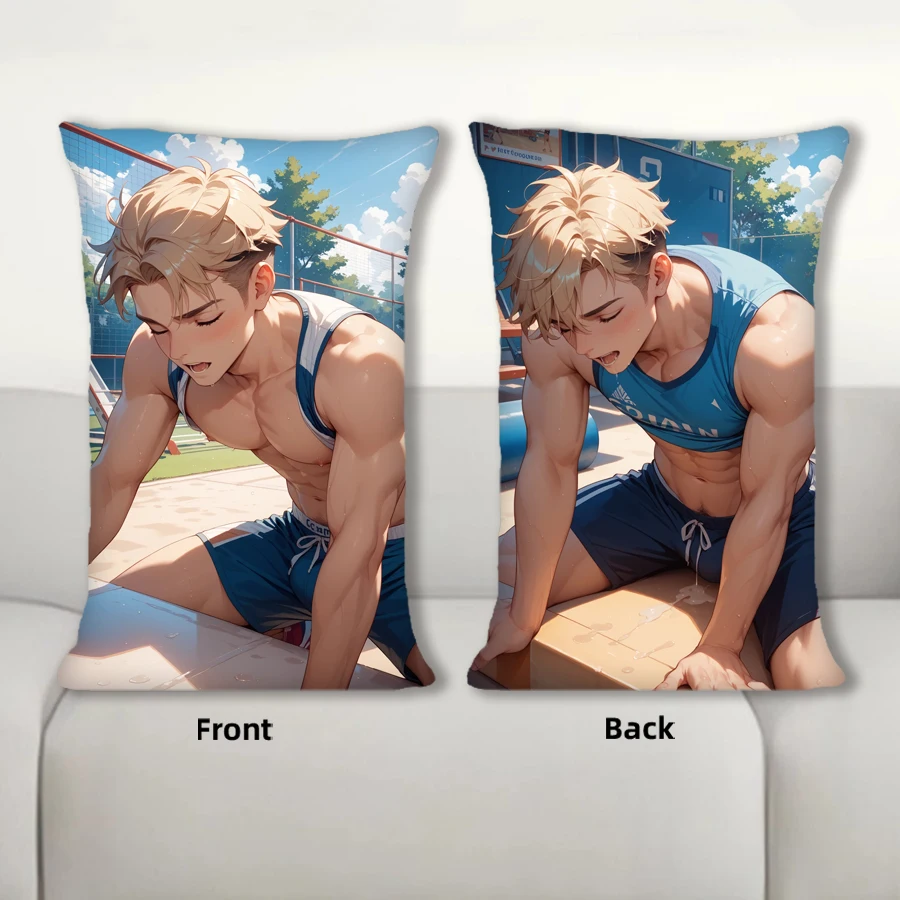 

Dakimakura AnimeBlonde Boy Panting On The Playground Sofa Cushion Body Pillow Cover Double Side Print Bedding Throw Pillow Case