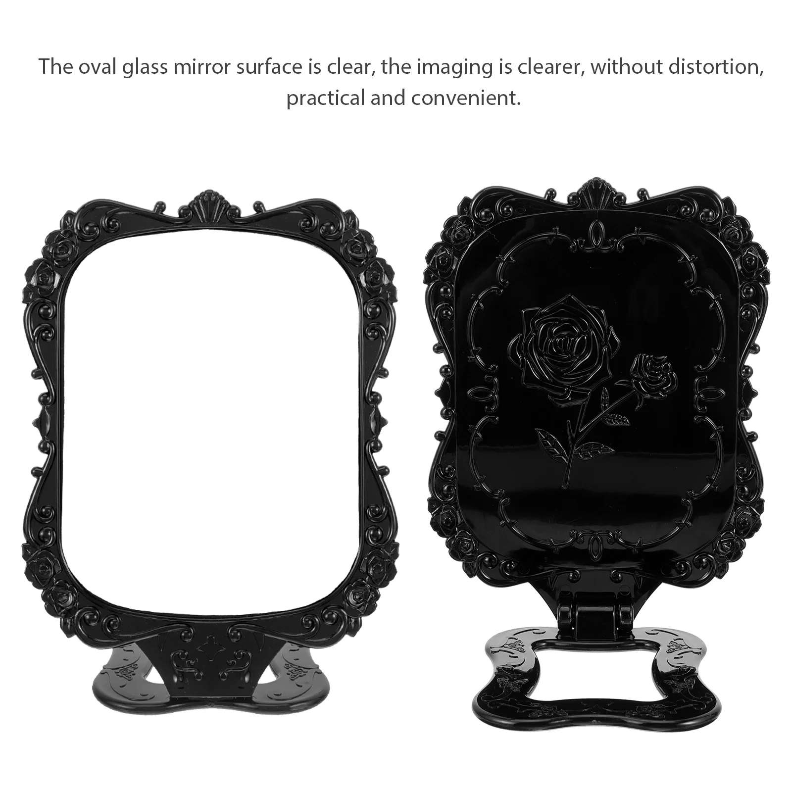 Lusterko do makijażu składane, owalne, bez zniekształceń, przenośne lusterko kosmetyczne do podróży, sypialni, toaletki.