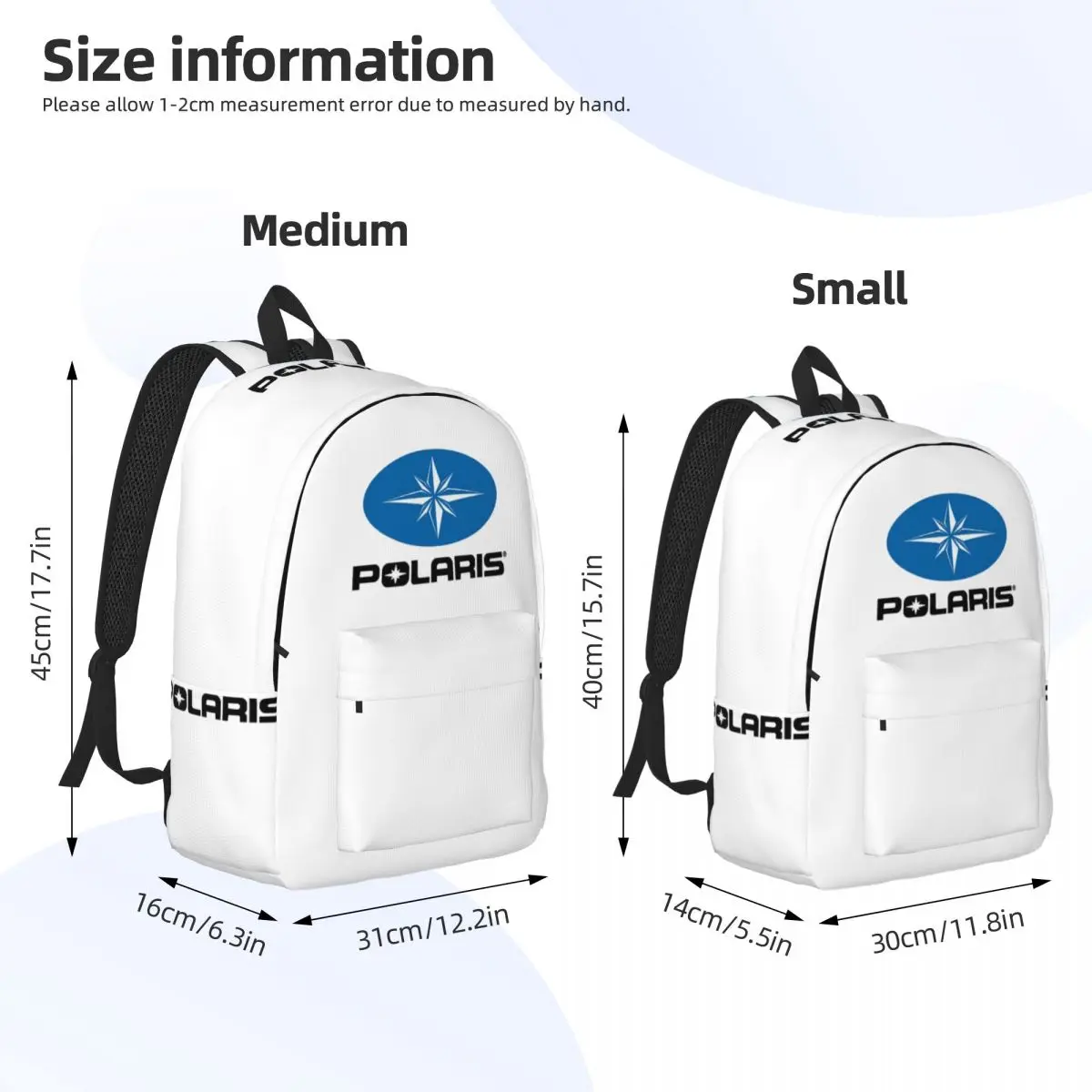 Polaris Logo Backpack Daypack Large Capacity Boys Girls BookBag School Bag Shoulder Bags for Men Women
