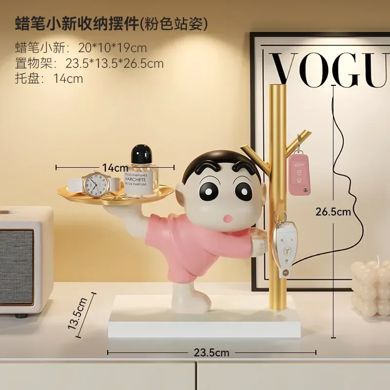 Crayon Shin-Chan Tray Porch Key Storage Ornaments Entry Shoe Cabinet Living Room Home Decoration Housewarming Desktop Gifts Toys