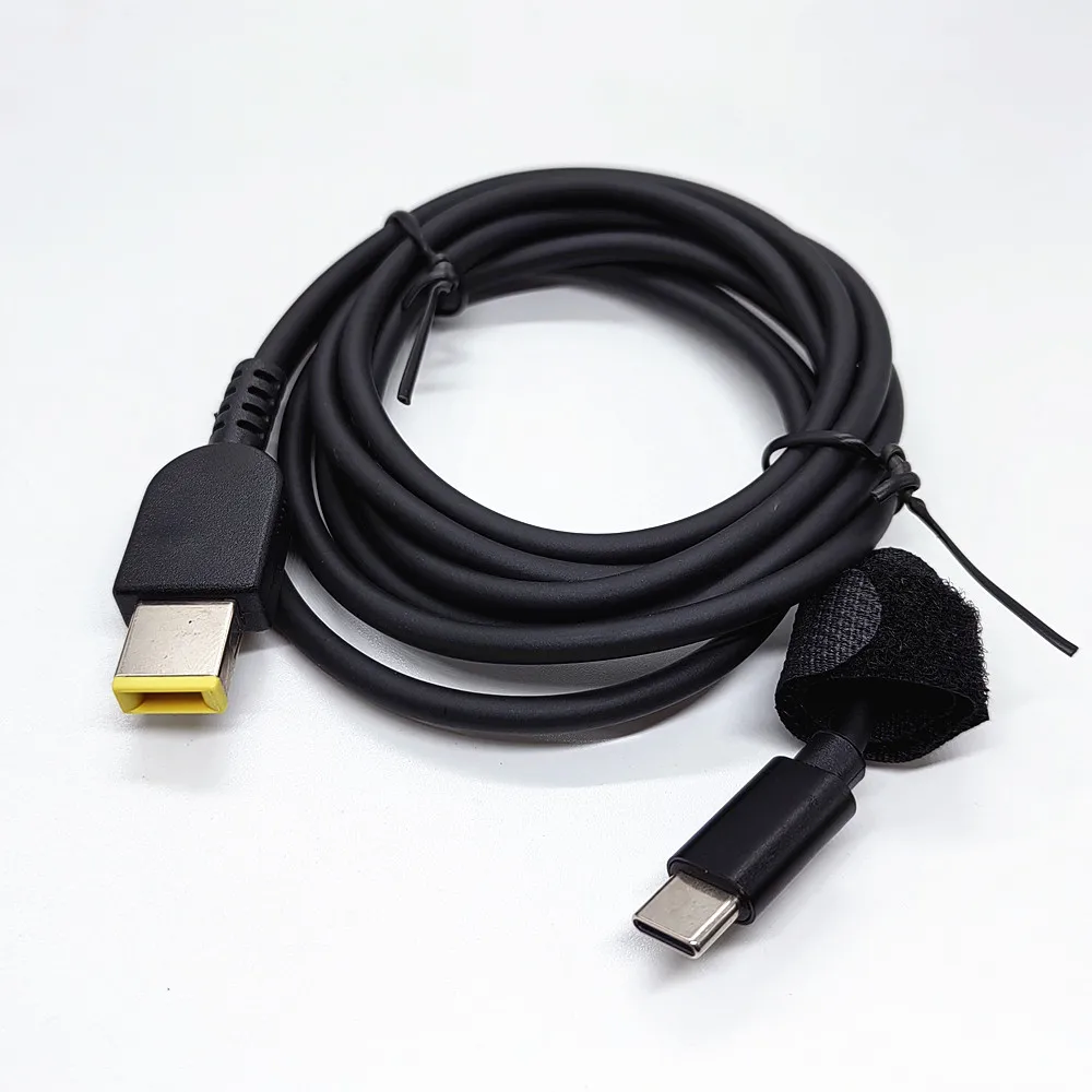 65W Type C USB-C to Rectangle 11.0x4.5mm Power Plug PD Emulator Trigger Charge Cable for ThinkPad X1 Carbon 1.5M