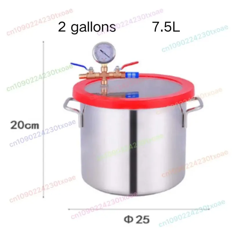 7.5L Stainless Steel Vacuum Degassing Chamber 2 Gallon Pot Epoxy Resin Silicone Bubble Removal Container For Casting