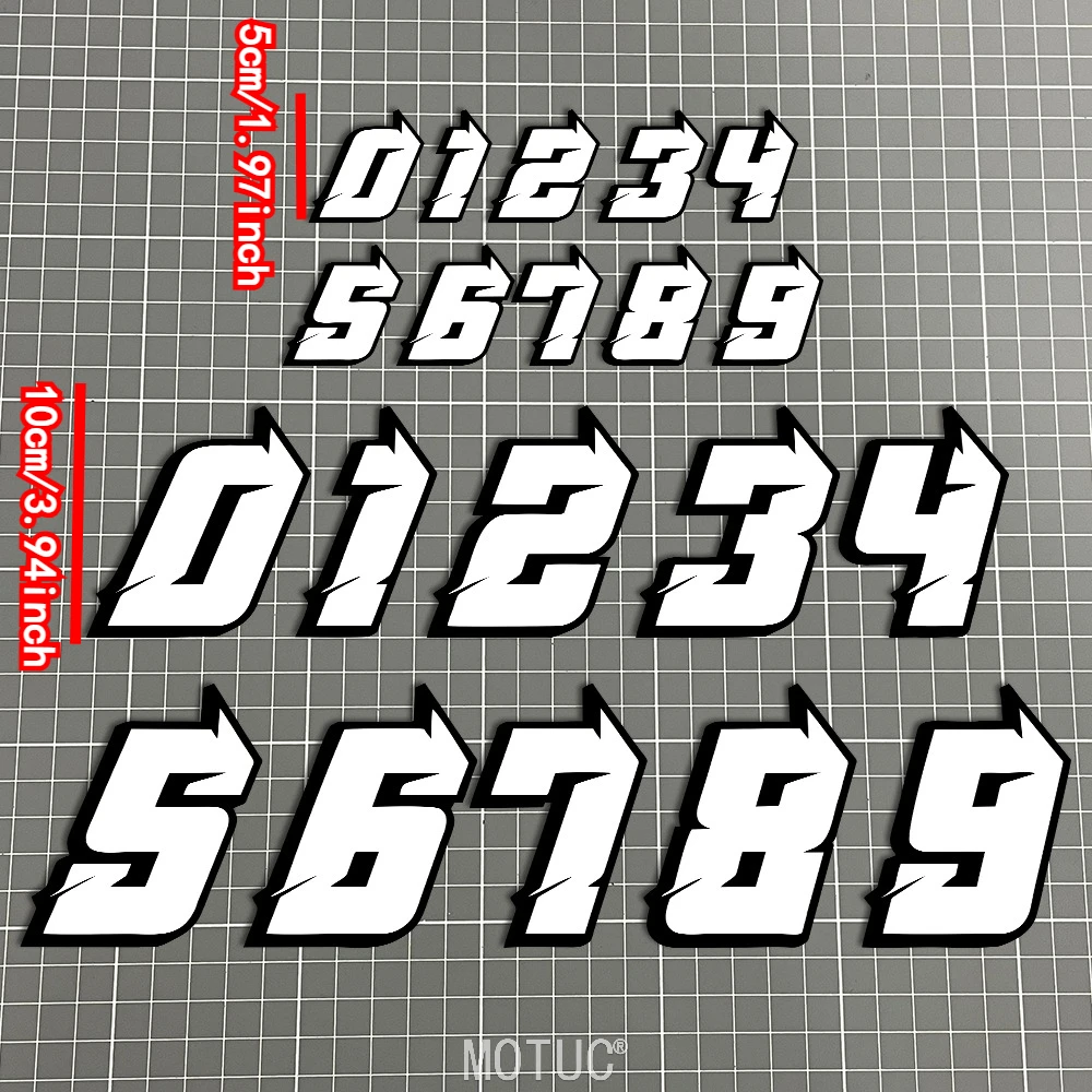 1Pc Racing Number 0-9 Sticker Set, Waterproof Vinyl Decal for Car & Motorcycle Body
