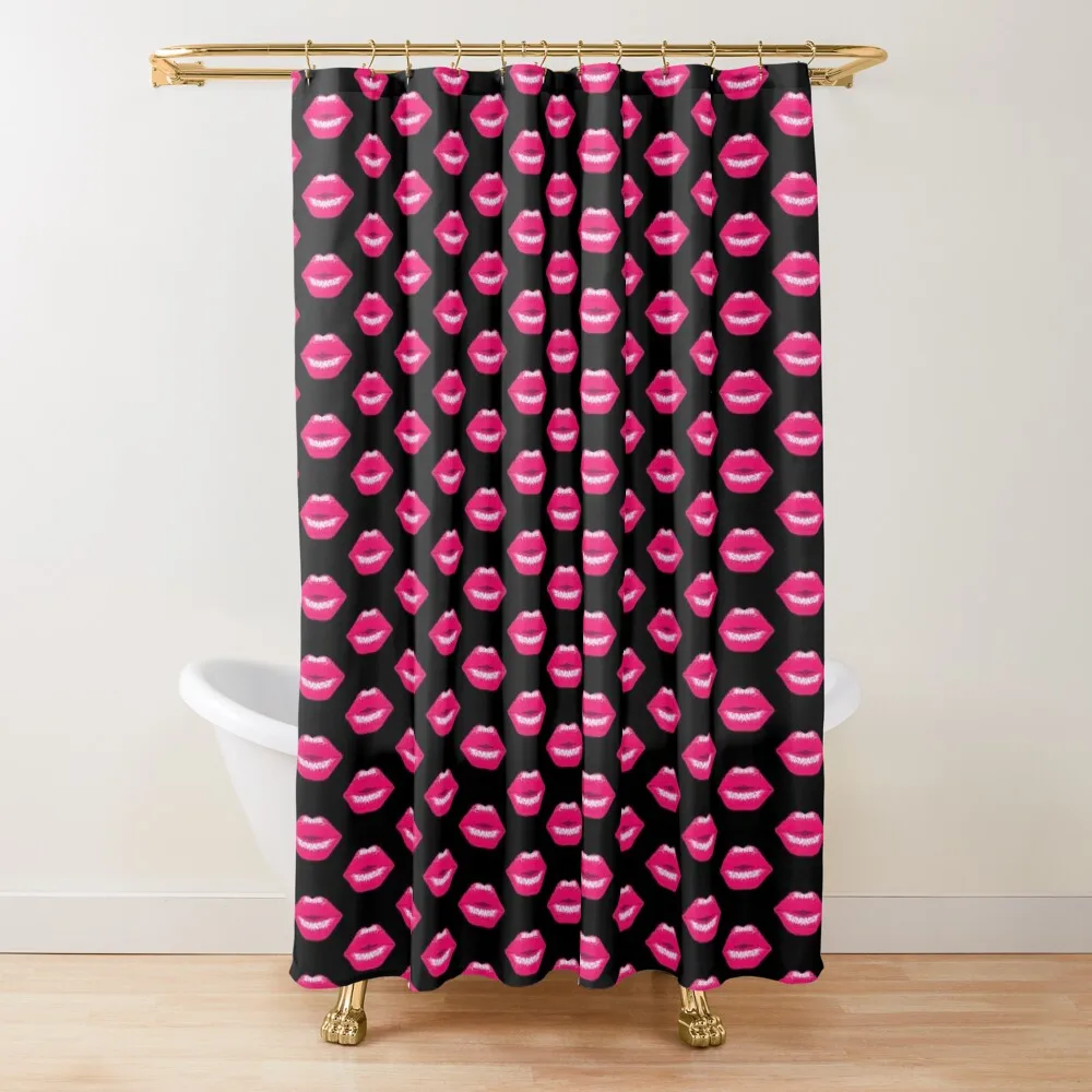 

Pink Kiss Kissing Lips Lipstick Lipgloss Shower Curtain Toilet Accessories Bathroom Waterproof Fabric Shower Curtain