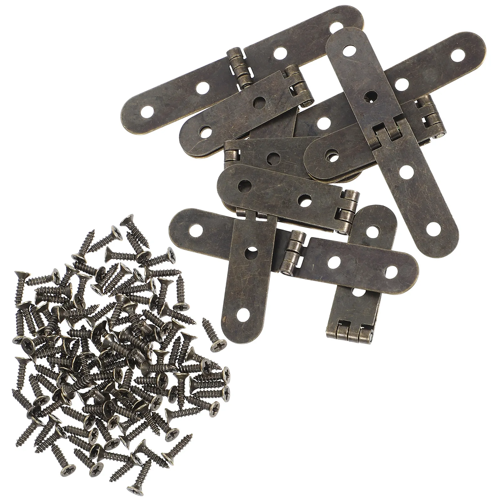 1Set Wooden Box Vintage Iron Hinges Small Flat Metal Hinge Jewelry Box Cabinet Door Hardware Easy Install Furniture Metal Hinges