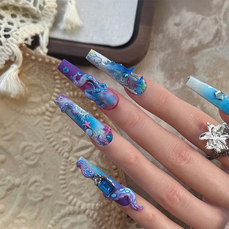 3D Silicone Transparent Nail Mold Bunny Strawberry Ocean Octopus Cartoon Rabbit Flower DIY Nail Art Decor Manicure Design Tool