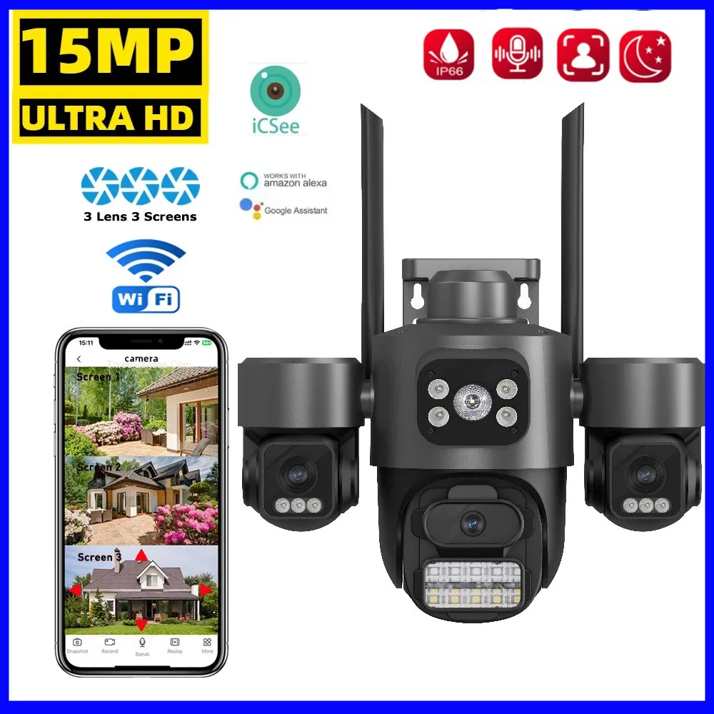 camera-de-securite-15mp-icsee-avec-3-ecrans-hd-suivi-automatique-camera-ip-wifi-vision-nocturne-couleur-audio-bidirectionnel-surveillance-exterieure