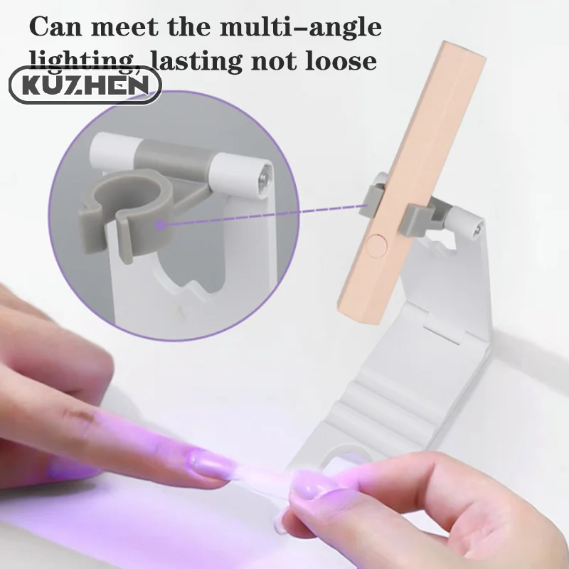 Nail Art Light Lamp Holder Nail Dryer Machine Phototherapy Lamp Bracket Rotatable And Foldable Metal Pen Uv Light Lamp Holder