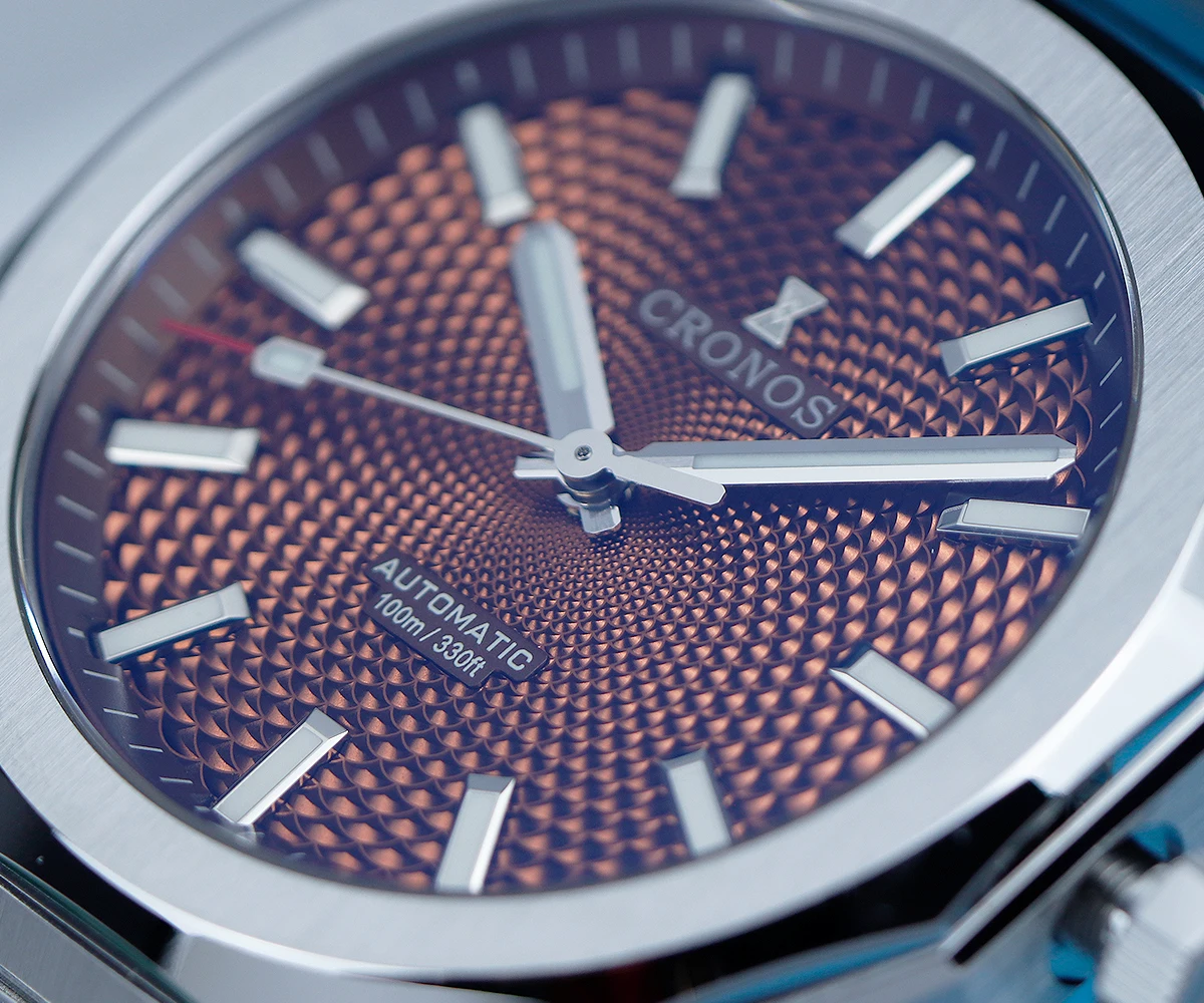 Cronos Luxury Men Watch 36mm Automatic PT5000 Wristwatches Brown Rhombus Pattern Sapphire 10ATM See-through Back L6050M L6051M