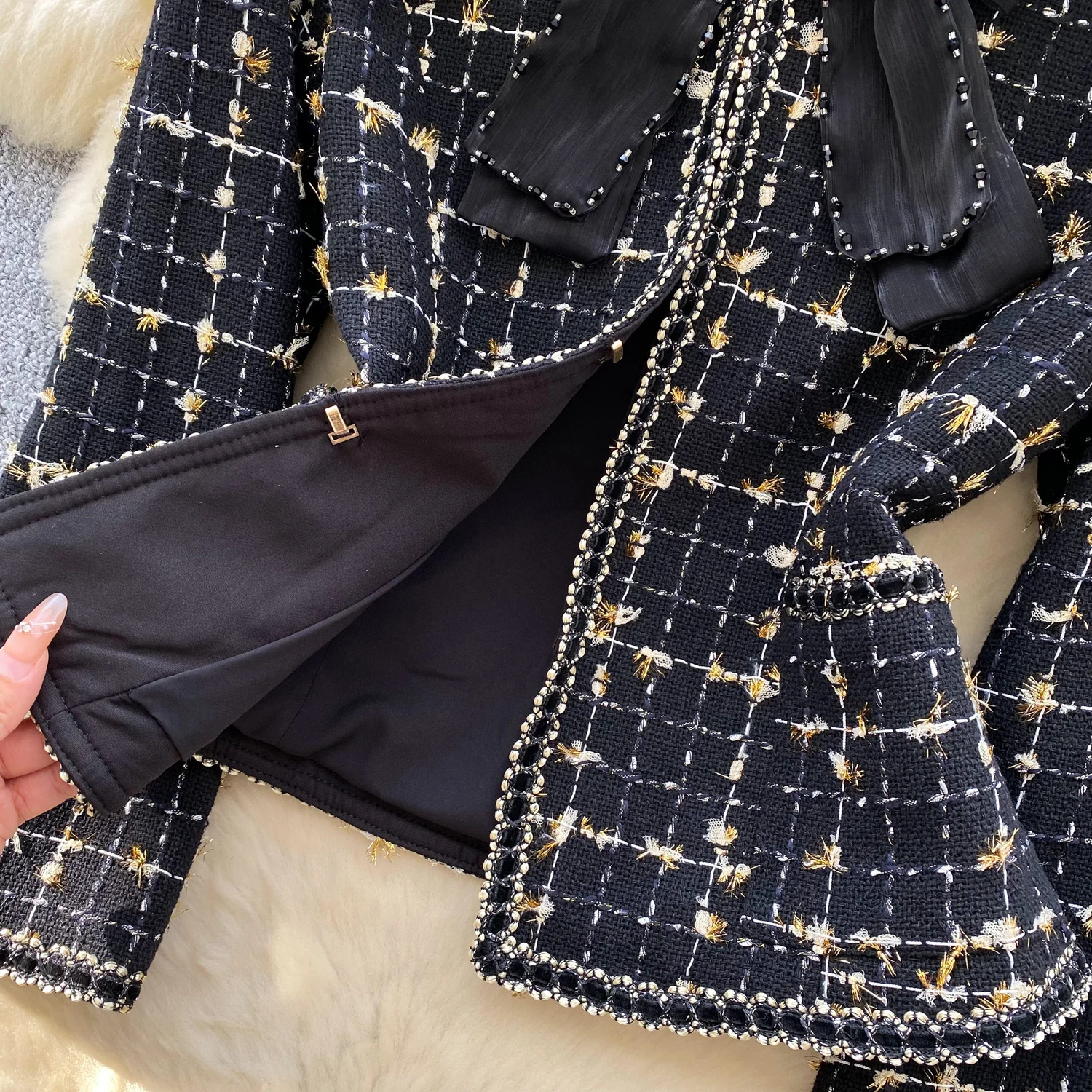 Chic Women Two-Piece Sets long sleeve mesh Top High Waist  Skirt High Street fairycore Clothing image 3