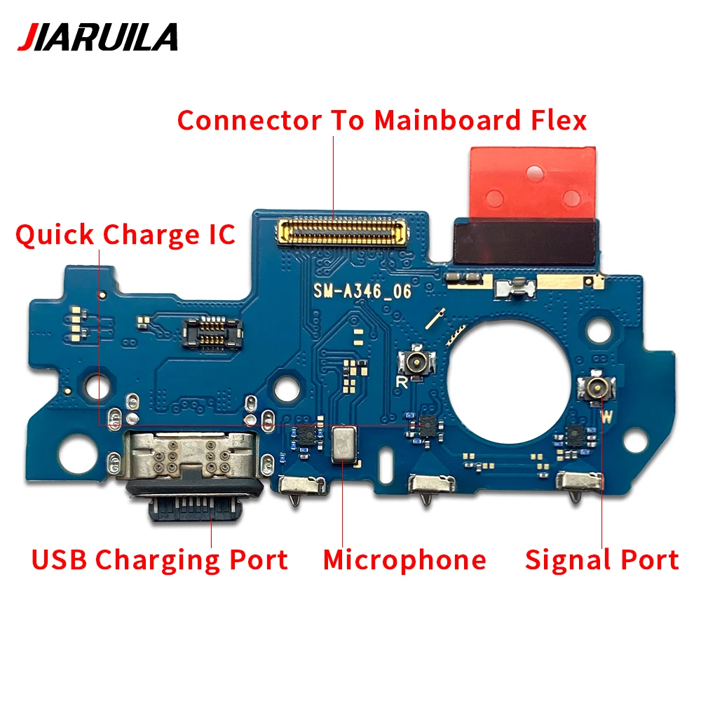 Tested Well Charging USB Port+ Main Board Flex Cable For Samsung A24 A32 4G A34 A54 5G Dock Connector MotherBoard