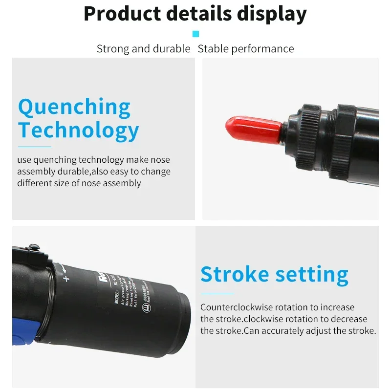 Lightweight Pneumatic Riveter Automatic Rivet Nut Gun M3 to M12 Hydraulic Industrial Quick Riveting Tool Upgraded RL-6312/RL-618